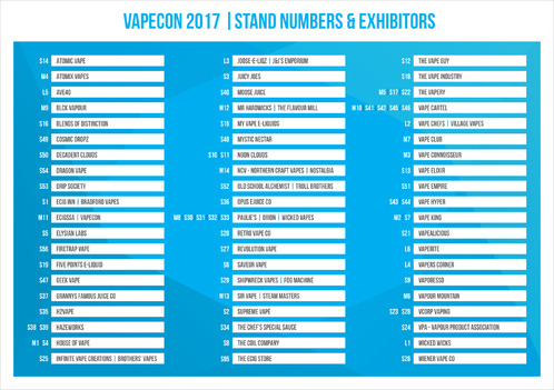Exhibitors and Stand Numbers - VapeCon 2017.png