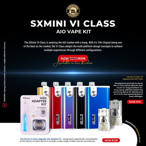 Downtown Vapoury Sxmini VI Class AIO Kit - VP Replacement MTL Pods and upgrade Adapter Kit